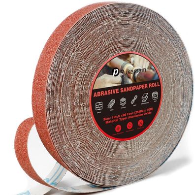 Pukamam Schleifpapier Rolle 40 Körnung, 25 mm x 30 m, Nass & Trocken, für Holz