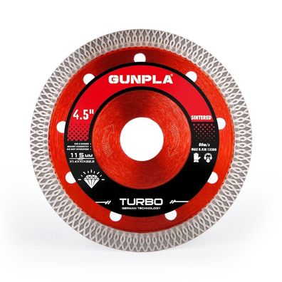 Gunpla Diamant Trennscheibe 115mm x 1.4mm x 22.2mm - Für harte Fliesen, Granit