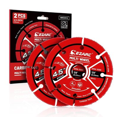EZARC Carbide Multi Wheel Trennscheiben 115mm x 22.2mm für Holz, Kunststoff
