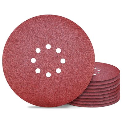 Awutzut Schleifpapier 225mm Klett, 10 Stück, Körnung P80, 8 Loch - Ideal für