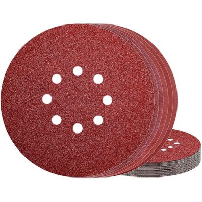 Awutzut Schleifpapier 225mm Klett 8 Loch, 30 Stück gemischte Körnung P40-P240