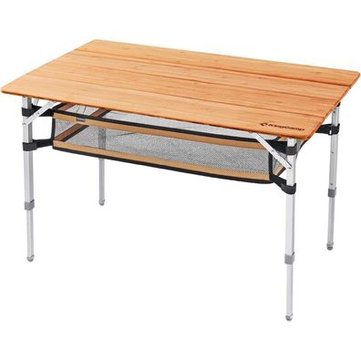 KingCamp Campingtisch Bambus Klapptisch höhenverstellbar 100x65cm, belastbar