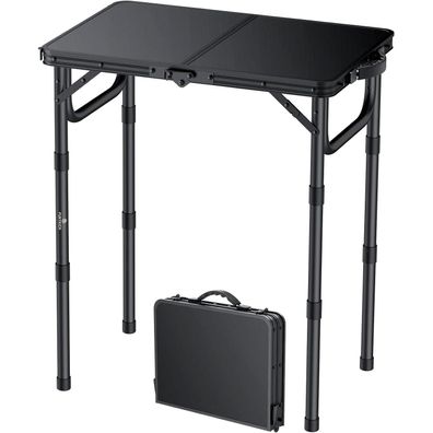 Funykich Campingtisch Klapptisch 58x40cm, faltbar mit 3 Höhen (26/48/70cm)
