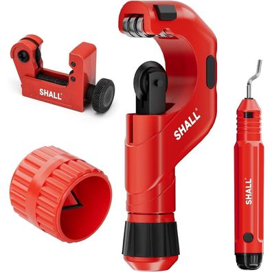 SHALL Rohrschneider Set (Ø 6-50mm & 3-22mm) mit 2 Entgratwerkzeugen für PVC