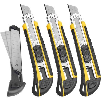 DOWELL Multifunktionsmesser, Kartonenschneider mit 3 Schnellwechselklingen