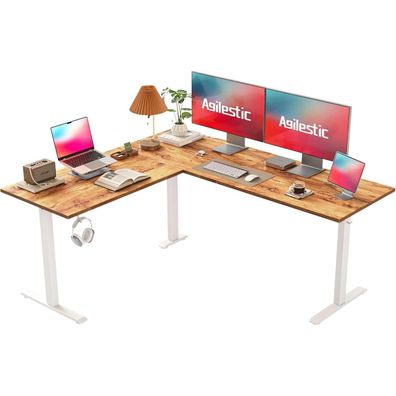 Agilestic L-förmiger höhenverstellbarer Schreibtisch, 160x140 cm, elektrisch