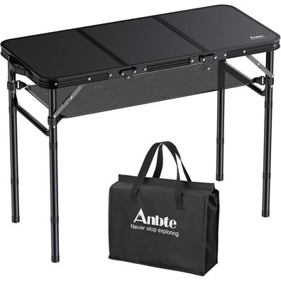 Anbte Campingtisch Klappbar 88x40cm Aluminium 3 Höhenverstellbar 26/48/70cm mit