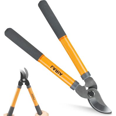 AIRAJ Astschere 38.5cm, professionelle Bypass-Getriebeastschere für Äste bis
