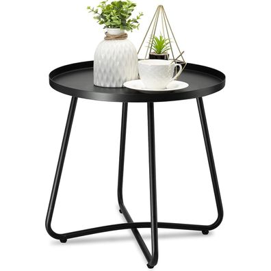 danpinera Outdoor Beistelltisch, witterungsbeständiger Stahl, kleiner runder