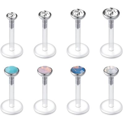 Rajnard 16G Klar Acryl Ohrstecker Piercing Retainer für Lippen, Helix, Tragus