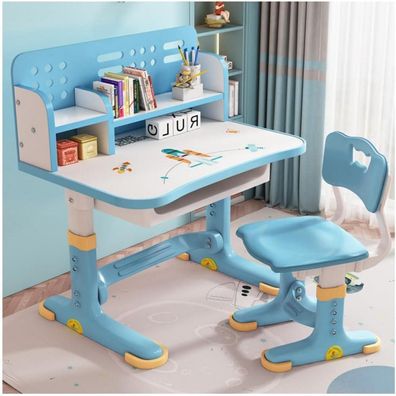 Sinbinta Höhenverstellbarer Kinder-Schreibtisch und Stuhl-Set mit Schublade und