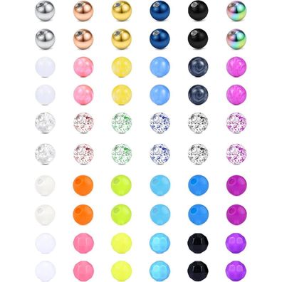Rajnard Piercing Kugeln 14G 5mm Ersatzkugeln aus Chirurgenstahl für diverse