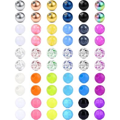Rajnard Piercing Kugeln 14G 8mm Ersatzkugeln aus Chirurgenstahl für diverse
