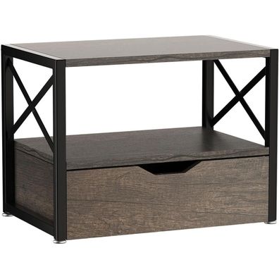 IBUYKE 2-stöckiger Schreibtisch-Druckerständer mit Schublade, Organizer für