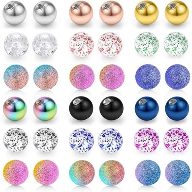 Rajnard Piercing Kugeln 36tlg. Set 14G 16G Ersatzkugeln für Schmuck aus