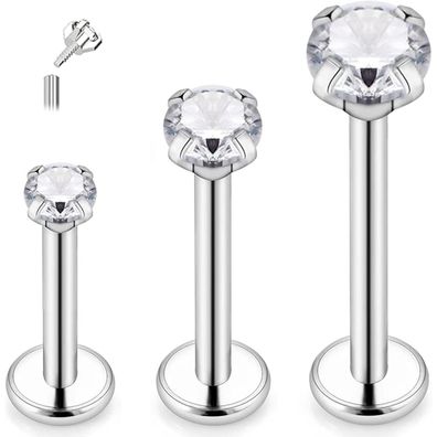 Eshioner G23 Titan Tragus Piercing Schmuck Ohr Helix Labret Lippe Internally