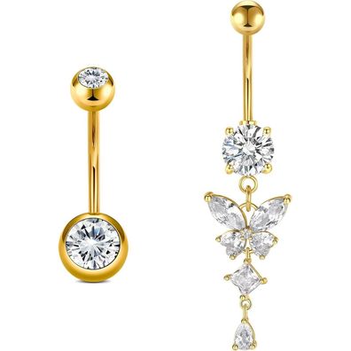 Rajnard Bauchnabelpiercing aus Chirurgenstahl, Schmetterling Design
