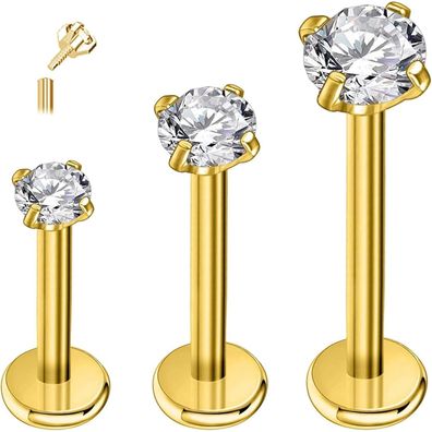 Eshioner G23 Titan Tragus Piercing Schmuck Ohr Helix Labret Lippe Internally