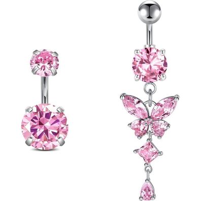 Rajnard Bauchnabelpiercing Gold/Silber Chirurgenstahl Schmetterling