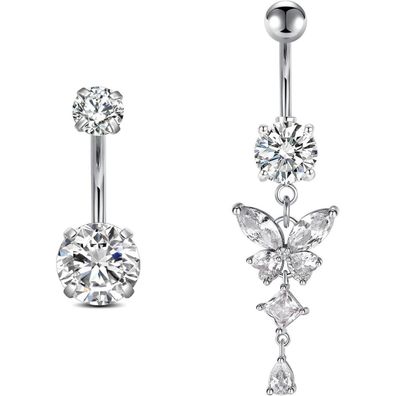 Rajnard Bauchnabelpiercing Gold/Silber Chirurgenstahl Schmetterling