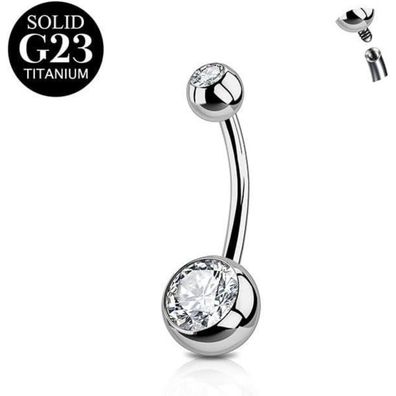 AceFun Bauchnabelpiercing Silber Titan Chirurgenstahl für Frauen 1 Stück 14G