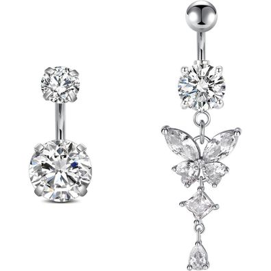 Rajnard Bauchnabelpiercing Chirurgenstahl Schmetterling Bananabells Piercing