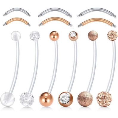 Rajnard 6er Set Schwangerschafts Bauchnabelpiercing Nabelringe für Schwangere
