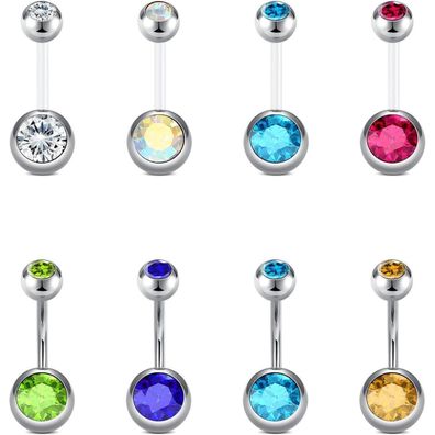 Rajnard Bauchnabelpiercing Chirurgenstahl & Flexibel, Schwangerschaft geeignet