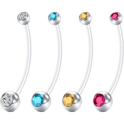 Rajnard Bauchnabelpiercing Chirurgenstahl & Acryl Banane 32mm 14G für