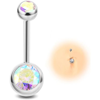 Eshioner G23 Titan Bauchnabelpiercing 14G 8MM, Gold, Silber, Rosa, Lila, Bunt