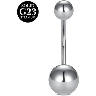 AceFun Bauchnabelpiercing Stab aus massivem Titan, 10mm, Silber mit Zirkonia