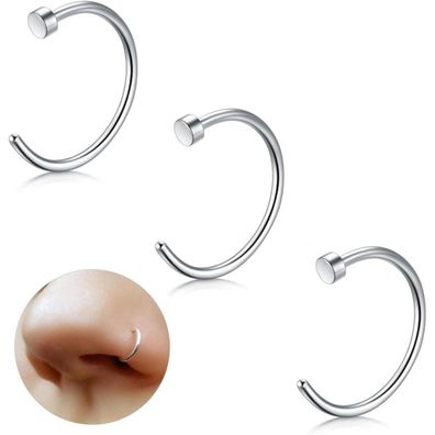 Eshioner G23 Titan Fake Nasenring Hoop Set 3-teilig, 20G, 6mm, Hypoallergen