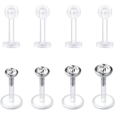 Rajnard 18er 16G 6mm Tragus Helix Lippenpiercing Labret Studs aus Edelstahl