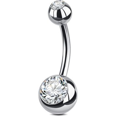 AceFun Bauchnabelpiercing Silber Titan Chirurgenstahl für Frauen 14G, 6-16mm