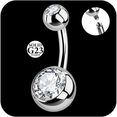 AceFun Bauchnabelpiercing Silber Titan, 6mm-14mm, 14G Chirurgenstahl für Damen