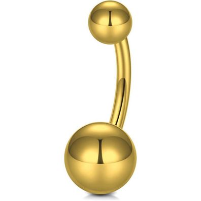 AceFun Bauchnabel Piercing aus Titan G23, 8mm Stablänge, Gold