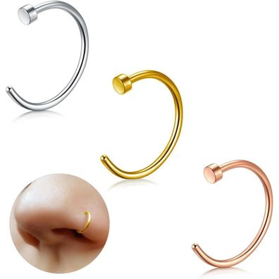 Eshioner G23 Titan Fake Nasenpiercing Nasenring Set Knorpel Helix Hypoallergen