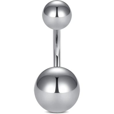AceFun Bauchnabelpiercing 6mm, massiver Titan-Bauchbügel, 14G, für frische und
