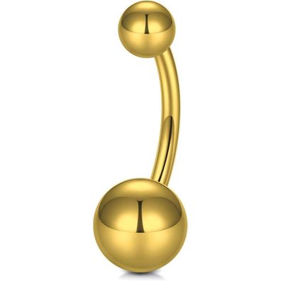 AceFun Bauchnabelpiercing aus Titan G23, 10mm Stablänge, Gold, Innengewinde