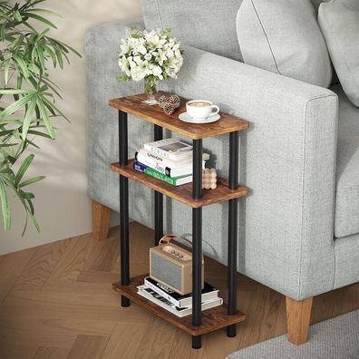 Apicizon Schmaler 3-Tier Beistelltisch aus Holz, 40x18x61.5CM, Nachttisch mit