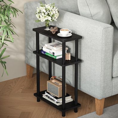 Apicizon Schmaler Beistelltisch 3-stufig, Holz, 40x18x61.5CM, Nachttisch mit