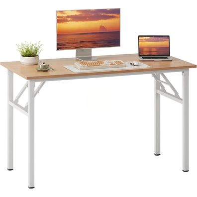 AuraCraft Klapptisch Schreibtisch Computertisch aus Holz (Eiche-Weiß, 100x60CM)