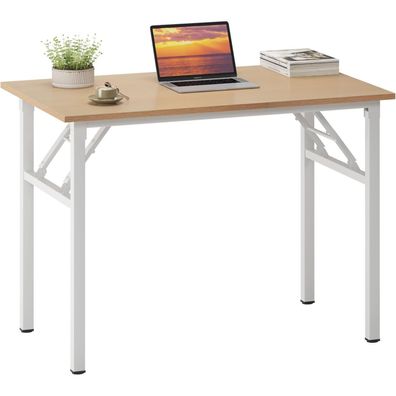 AuraCraft Klapptisch Schreibtisch Computertisch Holz Eiche-Weiß 80x40CM