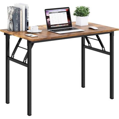 AuraCraft Klapptisch & Schreibtisch, Vintage-Schwarz, 120x60CM - Platzsparend