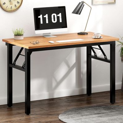 AuraCraft Klapptisch Schreibtisch Computertisch Holz Teak-Schwarz 100x60CM