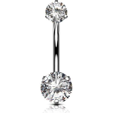 OUFER Body Piercing Bauchnabelpiercing aus Titan, 14G, 16mm extra lang mit