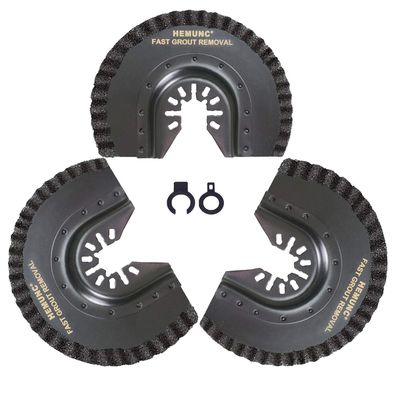 HEMUNC 3-tlg Hartmetall Segment Sägeblätter für Multitools - Ideal zum