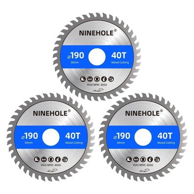 Ninehole 3x Kreissägeblatt 190mm, 40T