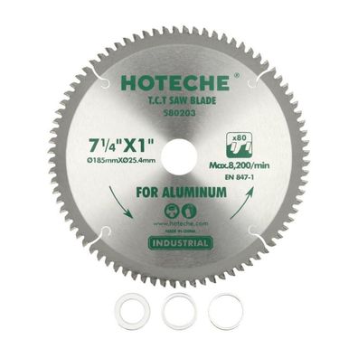Hoteche TCT Kreissägeblatt 185mm, 80Z für Aluminium & Kunststoff, SK5, 8200