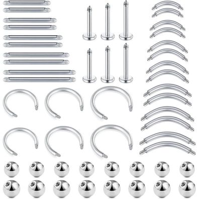 D. Bella Ersatzkugeln für Piercing Schmuck, Bauchnabel Piercing Barbell 14G 5mm